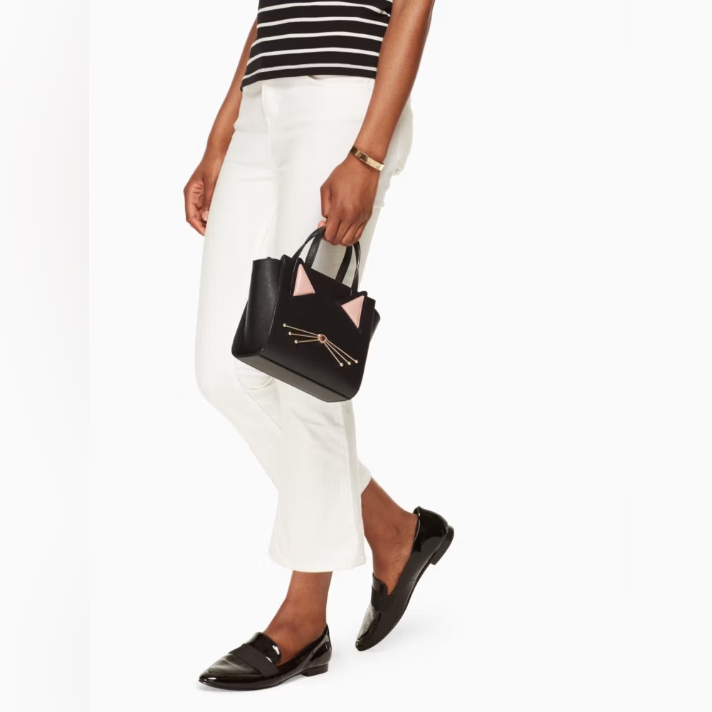 Kate Spade Jazz Things Up Mini Hayden Black Cat Crossbody Satchel